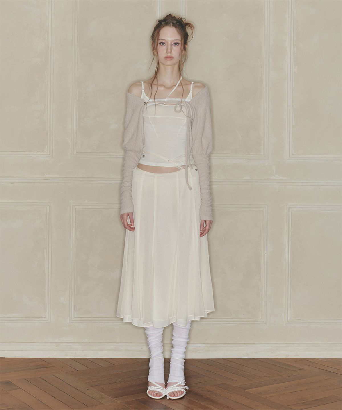 페인오어플레져(PAINORPLEASURE) MOONFLOWER SKIRT cream