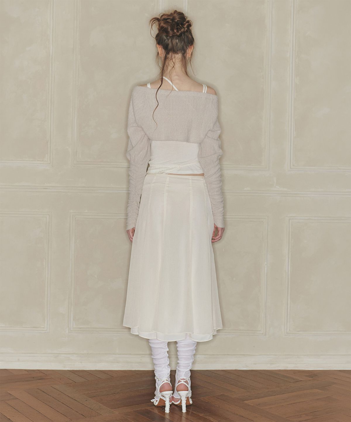 페인오어플레져(PAINORPLEASURE) MOONFLOWER SKIRT cream