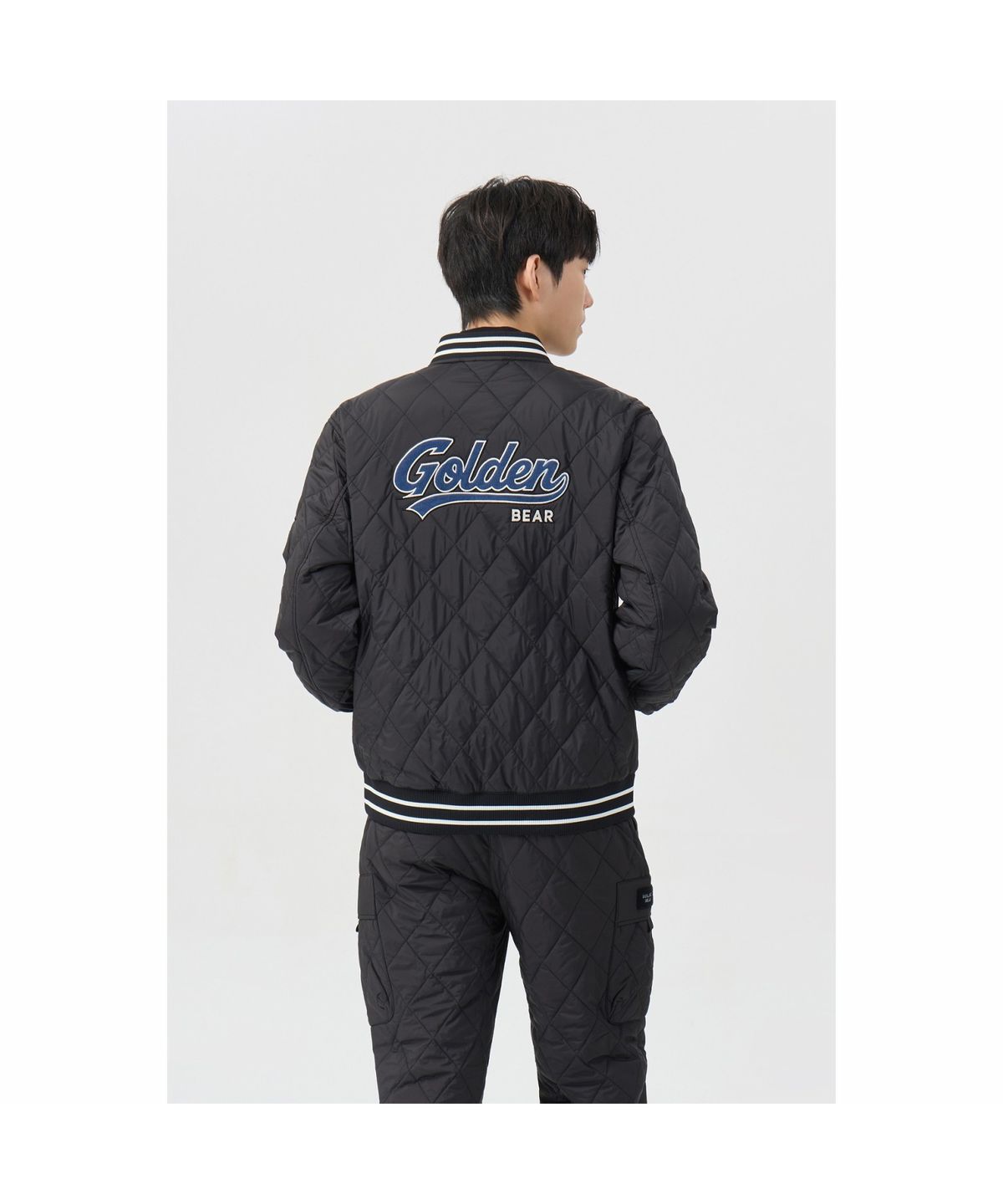 골든베어(GOLDEN BEAR) (남성) Quilted Ribbed Neck Pullover G4TAW26203BKX