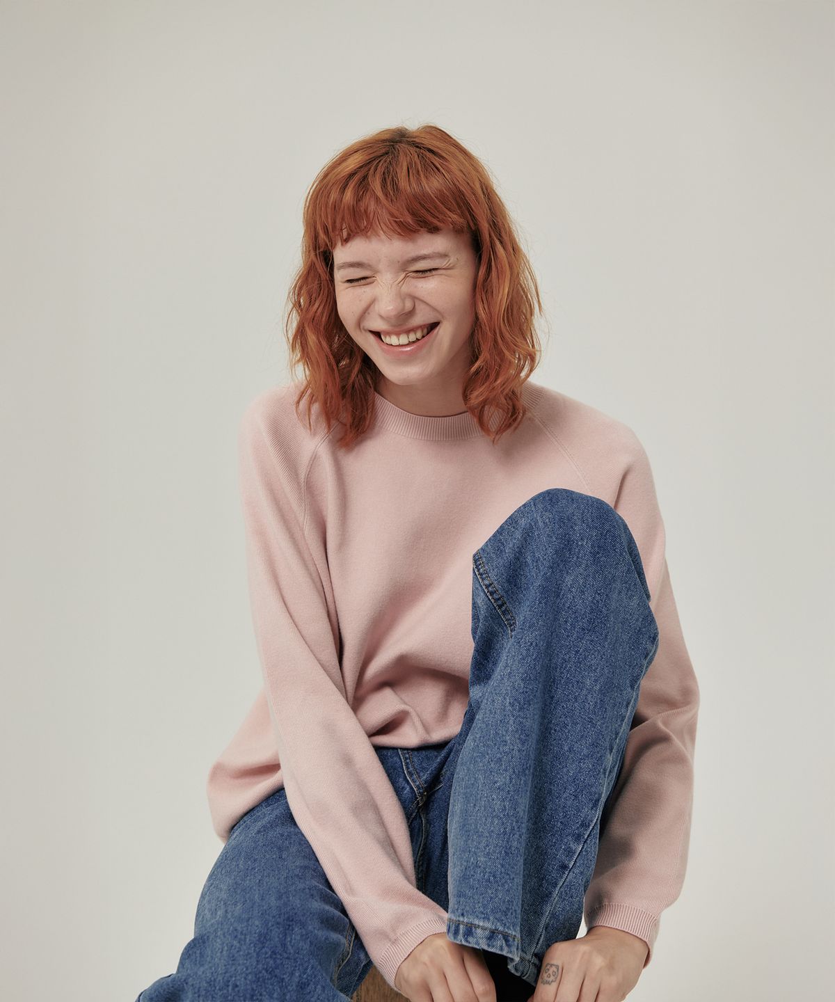 플랫웨이브 인 서울(FLATWAVE IN SEOUL) Marel Loose Fit Round Knit Pink