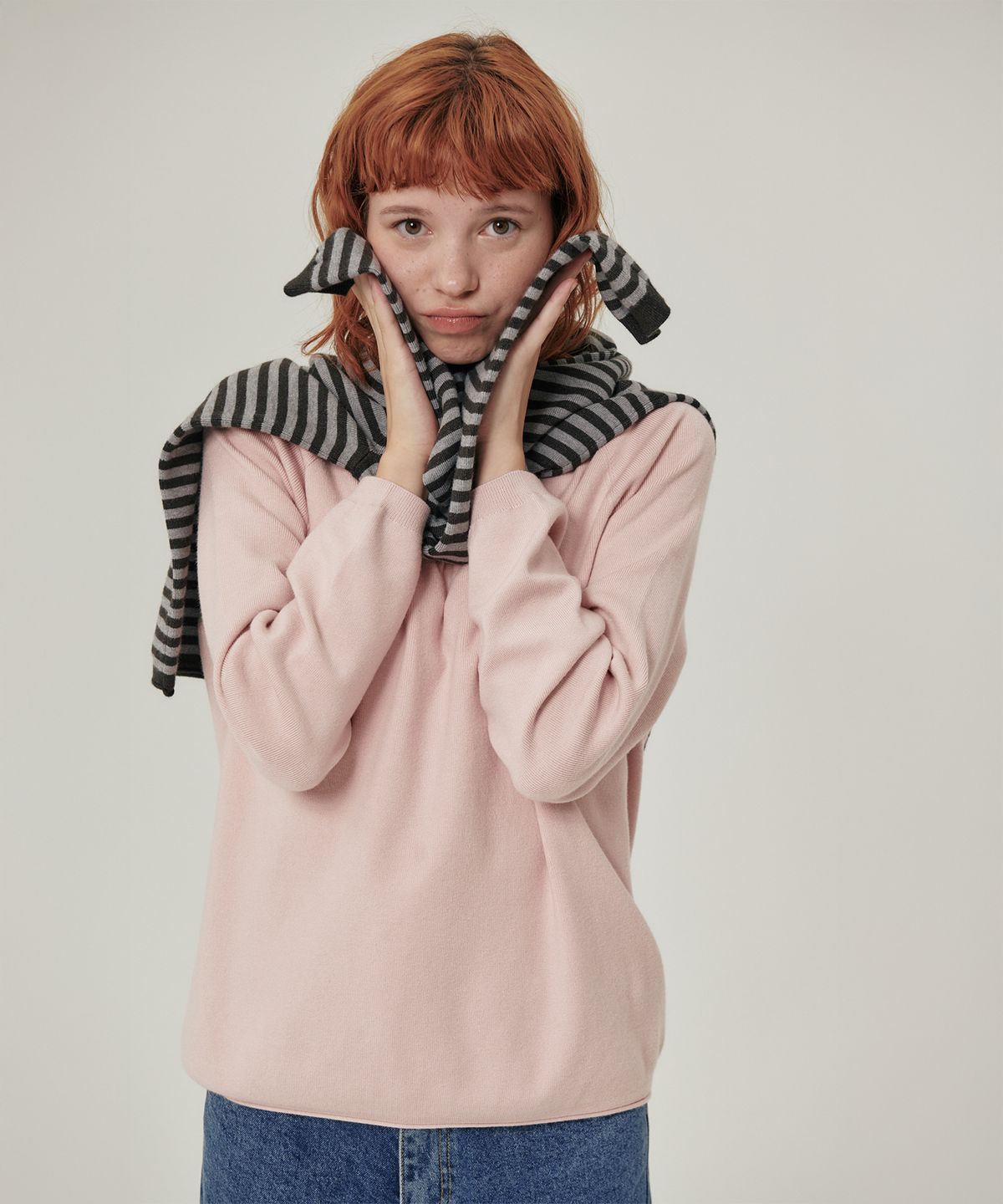 플랫웨이브 인 서울(FLATWAVE IN SEOUL) Marel Loose Fit Round Knit Pink