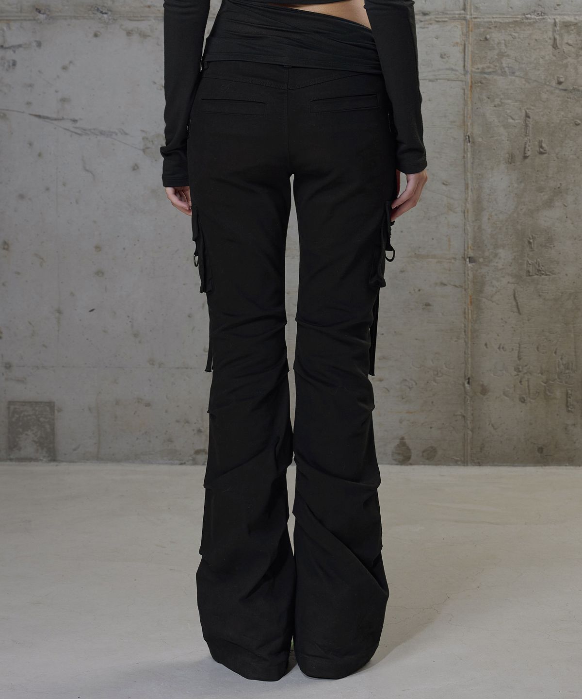 락케이크(ROCKCAKE) Leather Patch Pants - Black
