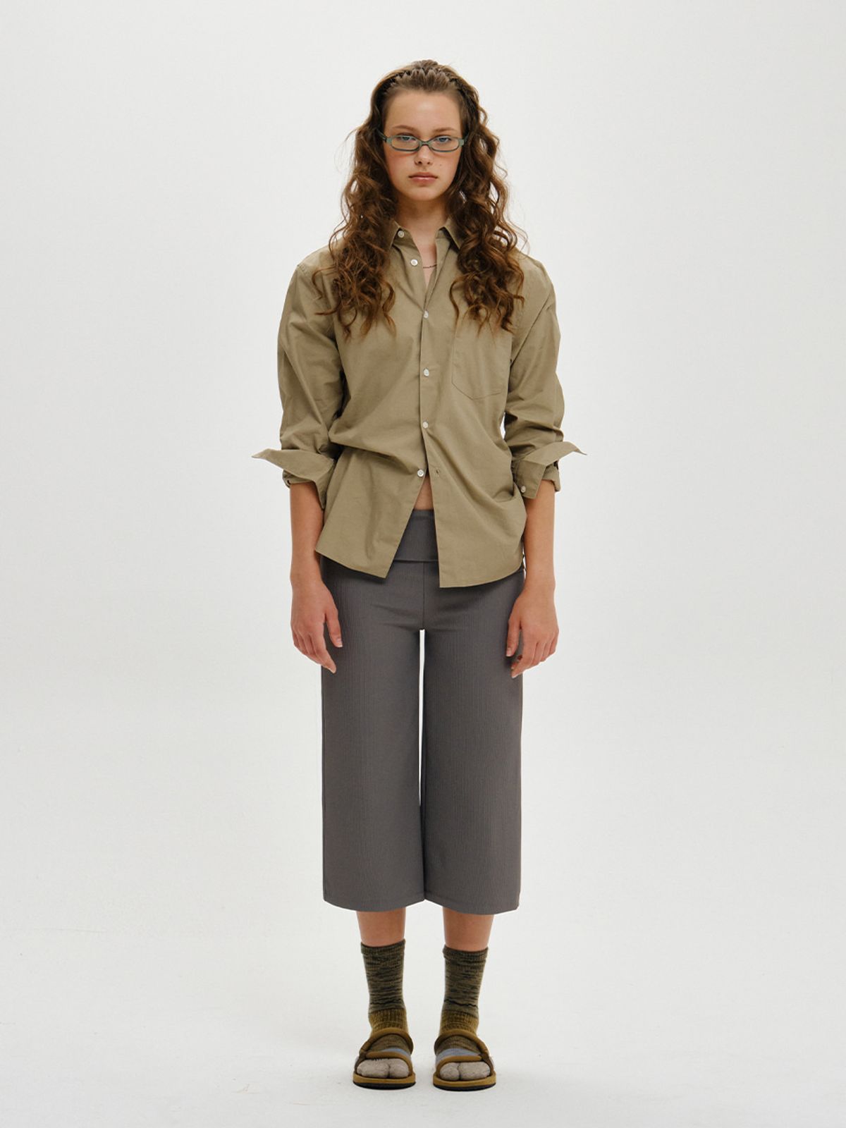 플리즈프로젝트(PLZPROJECT) SIDE STRING SHIRT, TAUPE