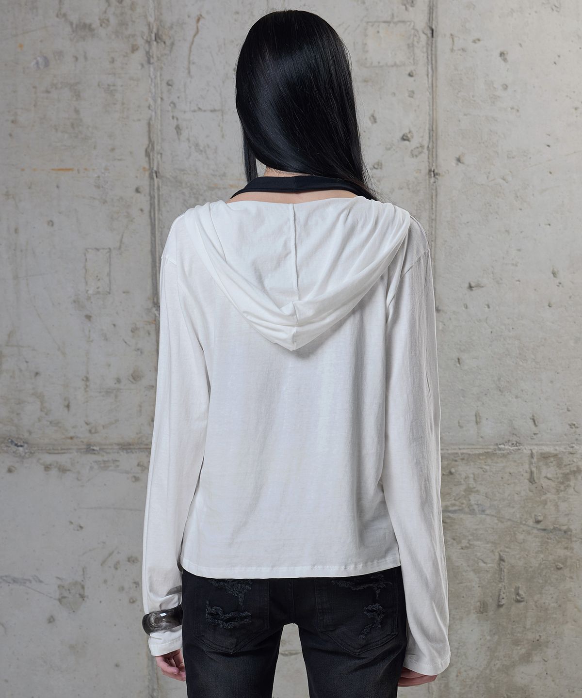 락케이크(ROCKCAKE) Static Sleeve Hoodie - White
