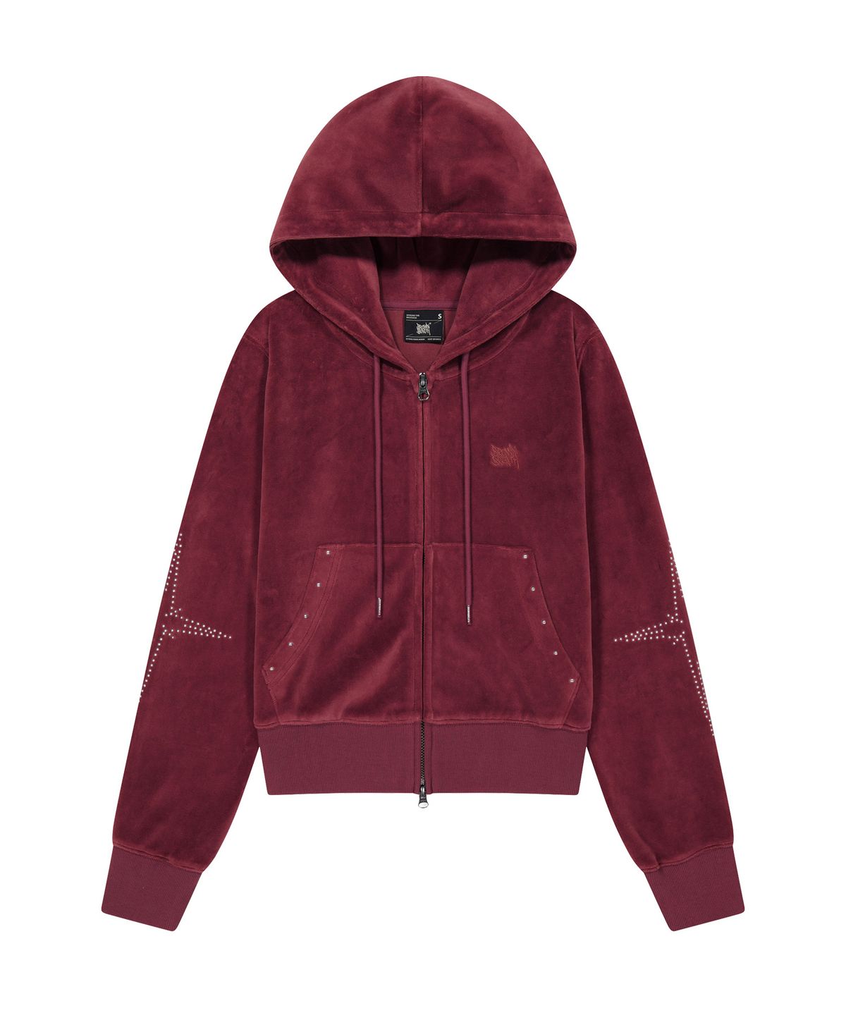 브라운브레스(BROWNBREATH) W STUD POINT VELVET HOOD ZIP UP  (2colors)