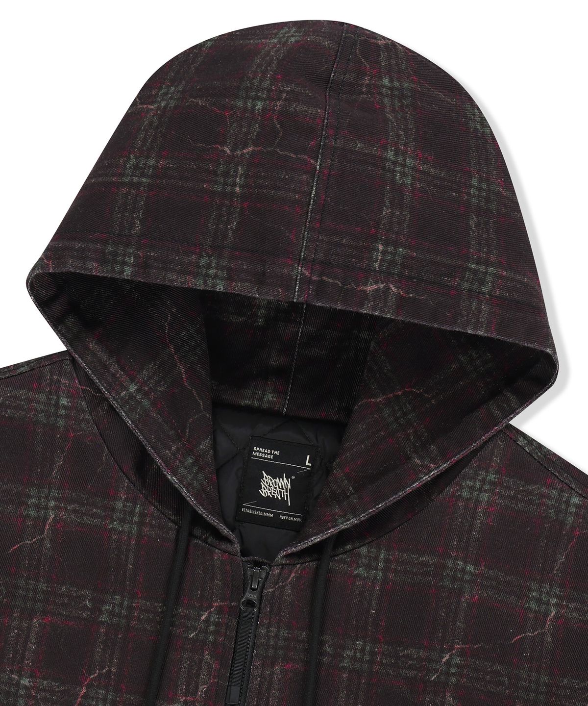 브라운브레스(BROWNBREATH) CRACK CHECK HOOD ZIP UP