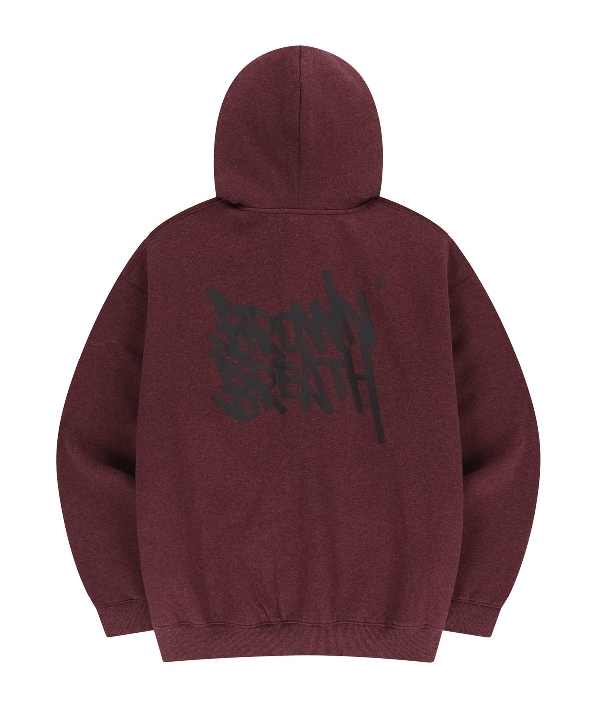 브라운브레스(BROWNBREATH) TAG HOOD ZIP UP - MELANGE BURGUNDY