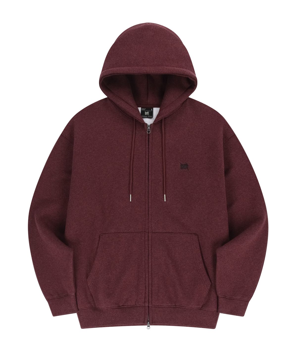 브라운브레스(BROWNBREATH) TAG HOOD ZIP UP - MELANGE BURGUNDY