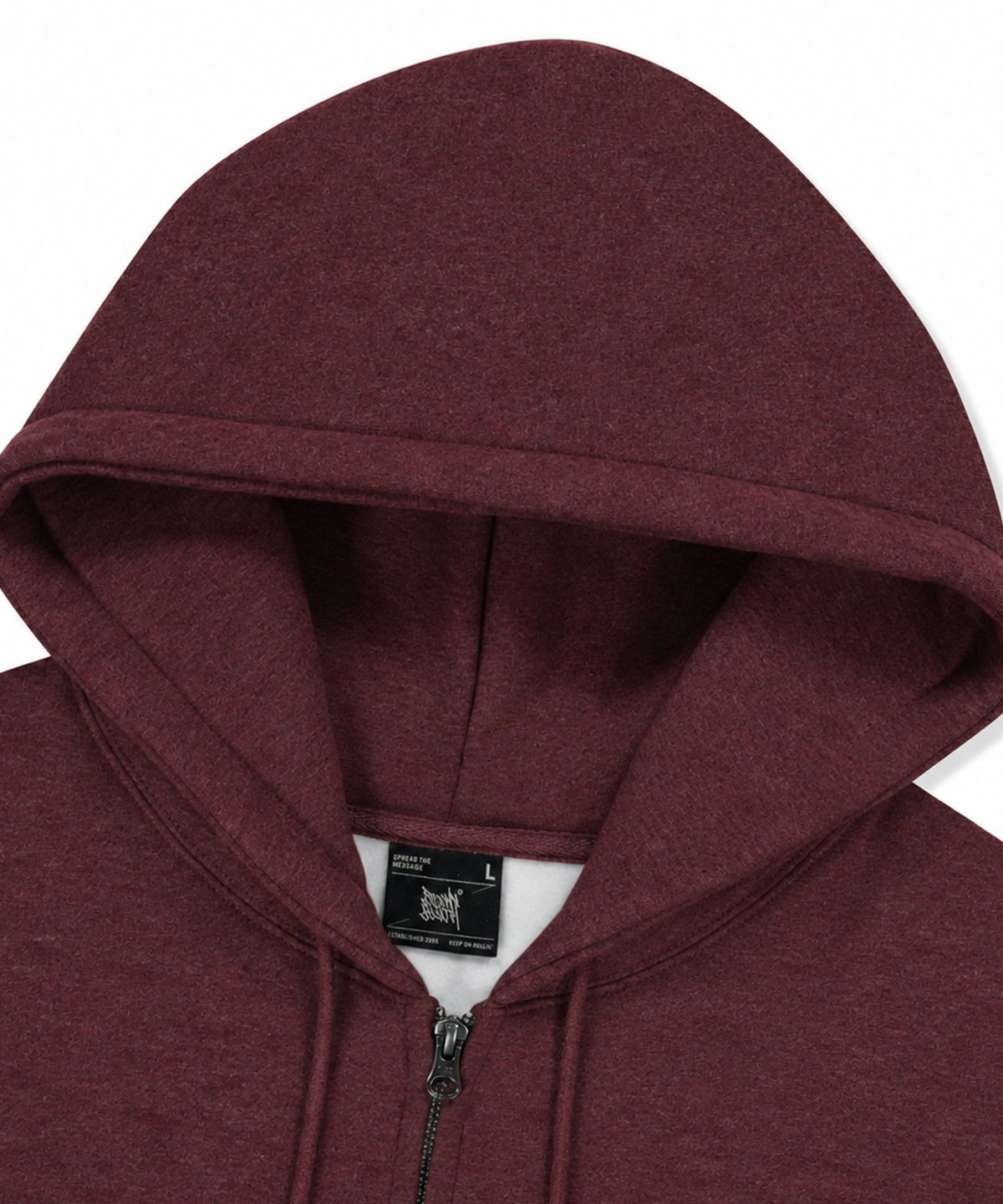 브라운브레스(BROWNBREATH) TAG HOOD ZIP UP - MELANGE BURGUNDY