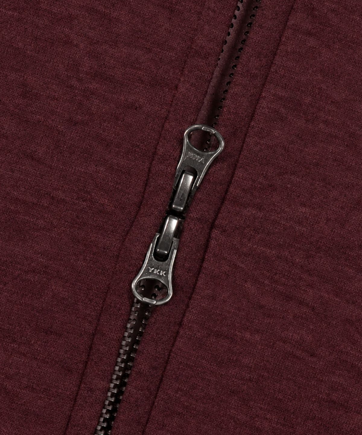 브라운브레스(BROWNBREATH) TAG HOOD ZIP UP - MELANGE BURGUNDY