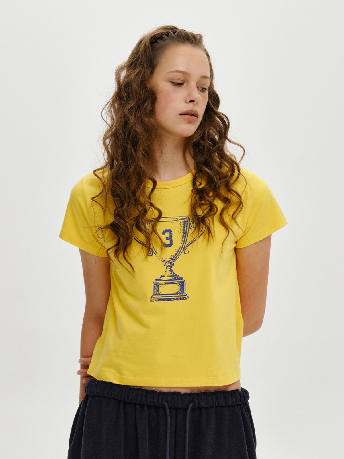 플리즈프로젝트(PLZPROJECT) 3RD TROPHY T-SHIRT, YELLOW
