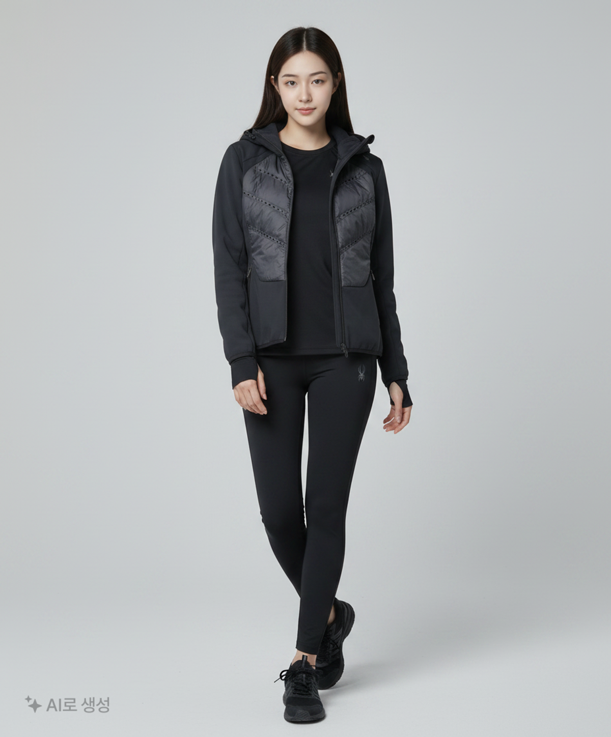 스파이더(SPYDER) 우먼 하이브리드 다운집업 SPEWCNDJ282WBLK M