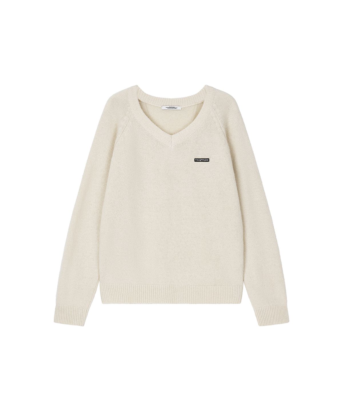 로타입(ROUGHTYPE) Essential Loose V-neck Knit - Ivory