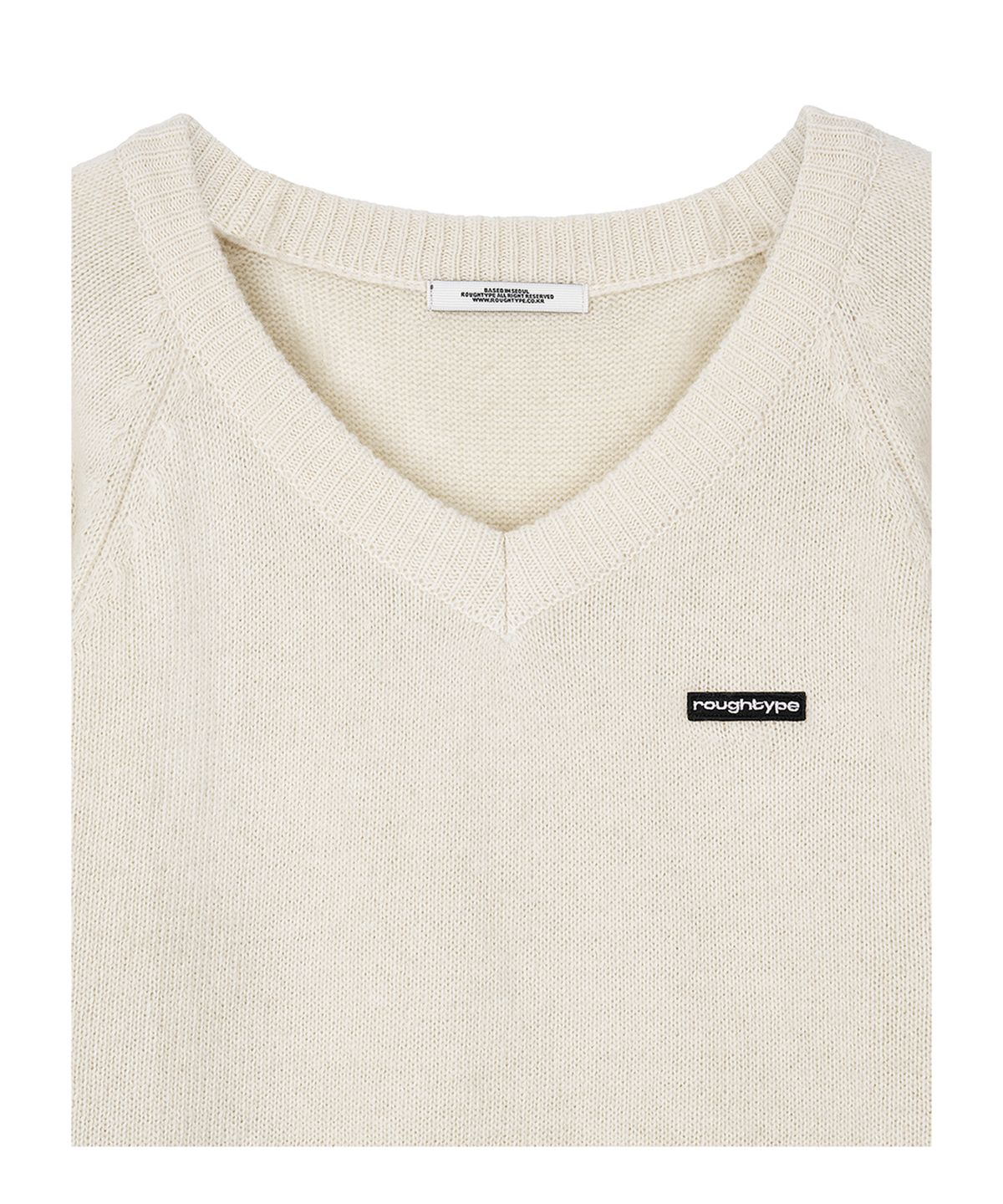 로타입(ROUGHTYPE) Essential Loose V-neck Knit - Ivory