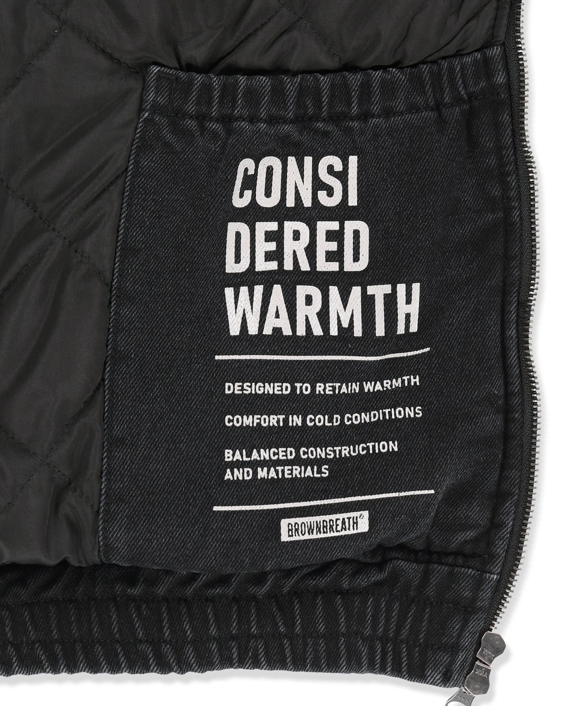 브라운브레스(BROWNBREATH) DENIM APPLIQUE PADDED JACKET