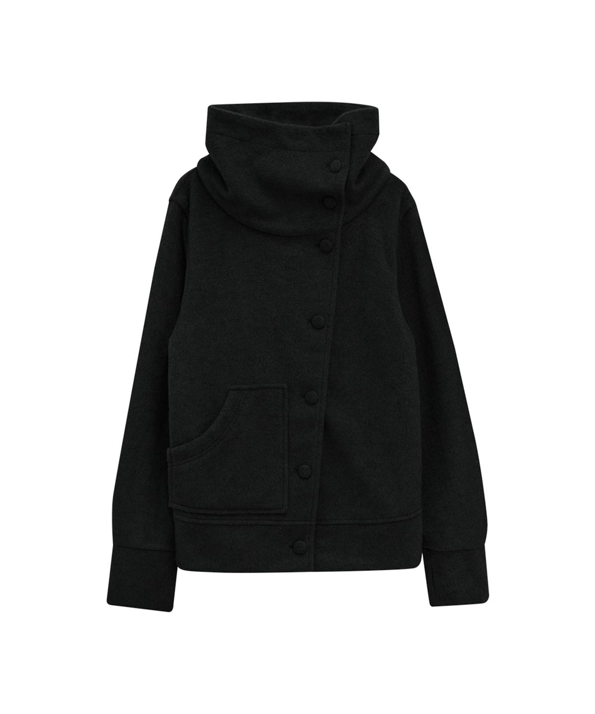 지도트(JIDOT) 2-WAY HIGH NECK SNAP HOOD JACKET BLACK