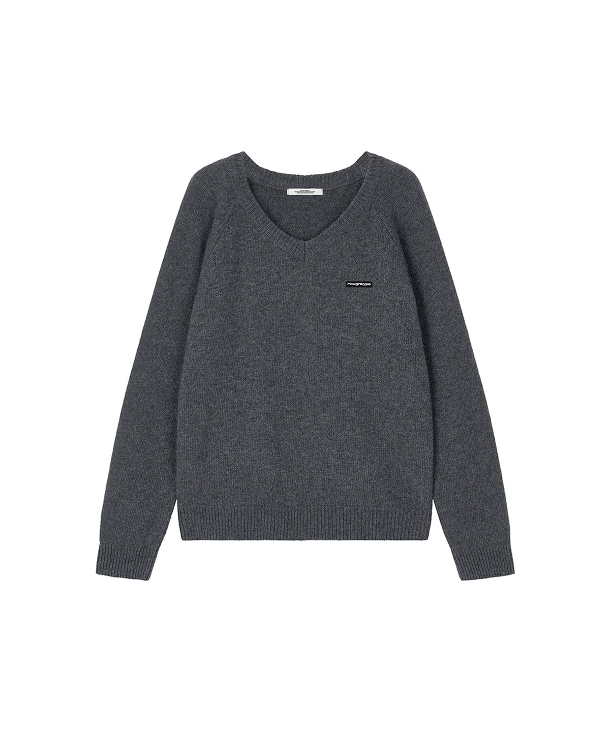 로타입(ROUGHTYPE) Essential Loose V-neck Knit - Charcoal
