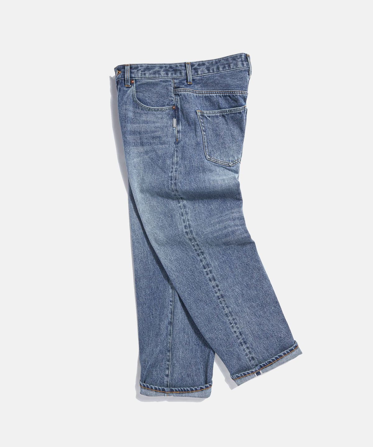 에스피오나지(ESPIONAGE) Selvedge Center Press Denim Pants Faded Indigo