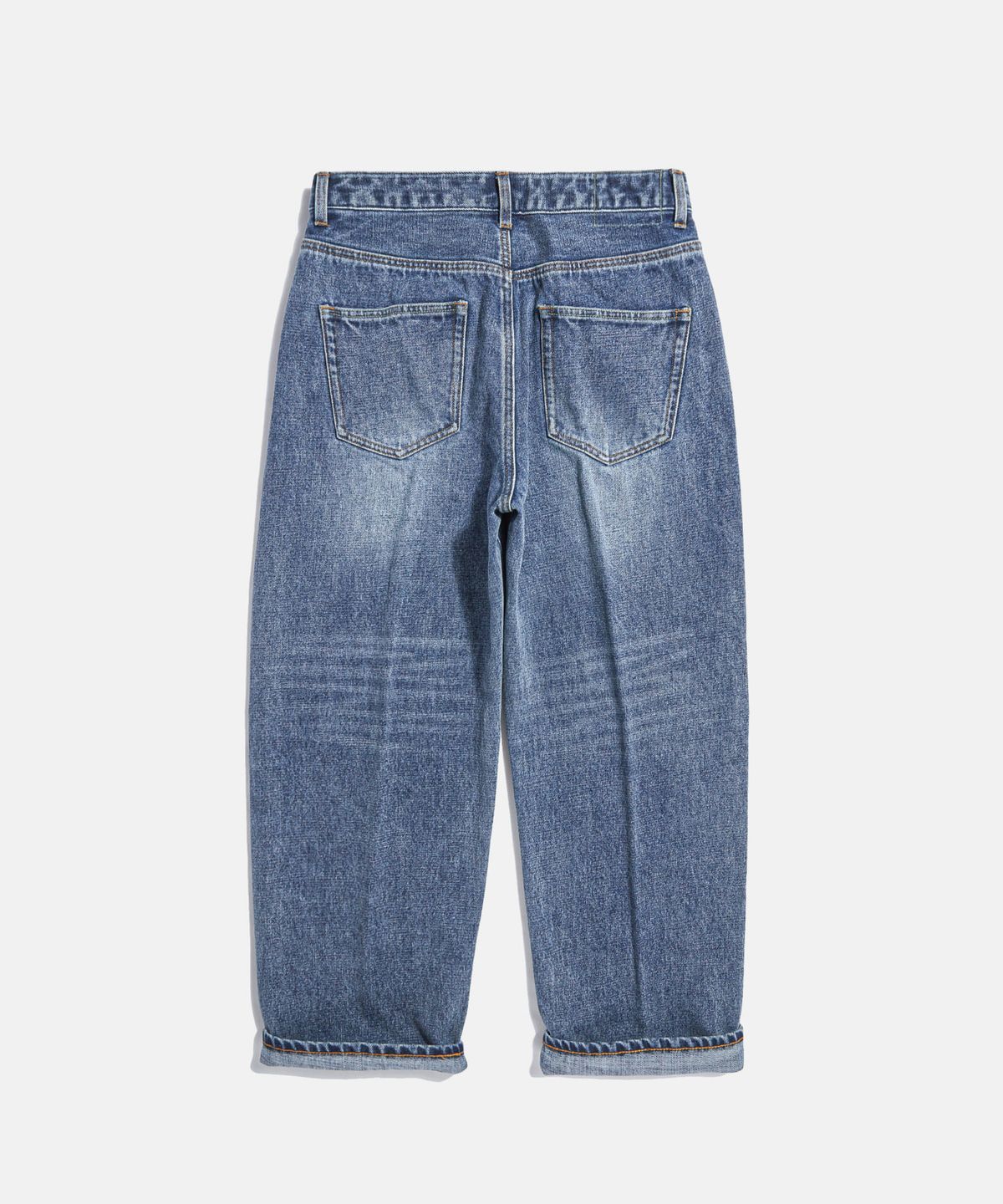 에스피오나지(ESPIONAGE) Selvedge Center Press Denim Pants Faded Indigo
