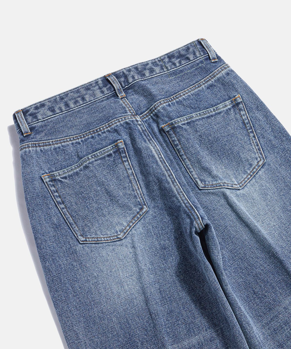 에스피오나지(ESPIONAGE) Selvedge Center Press Denim Pants Faded Indigo