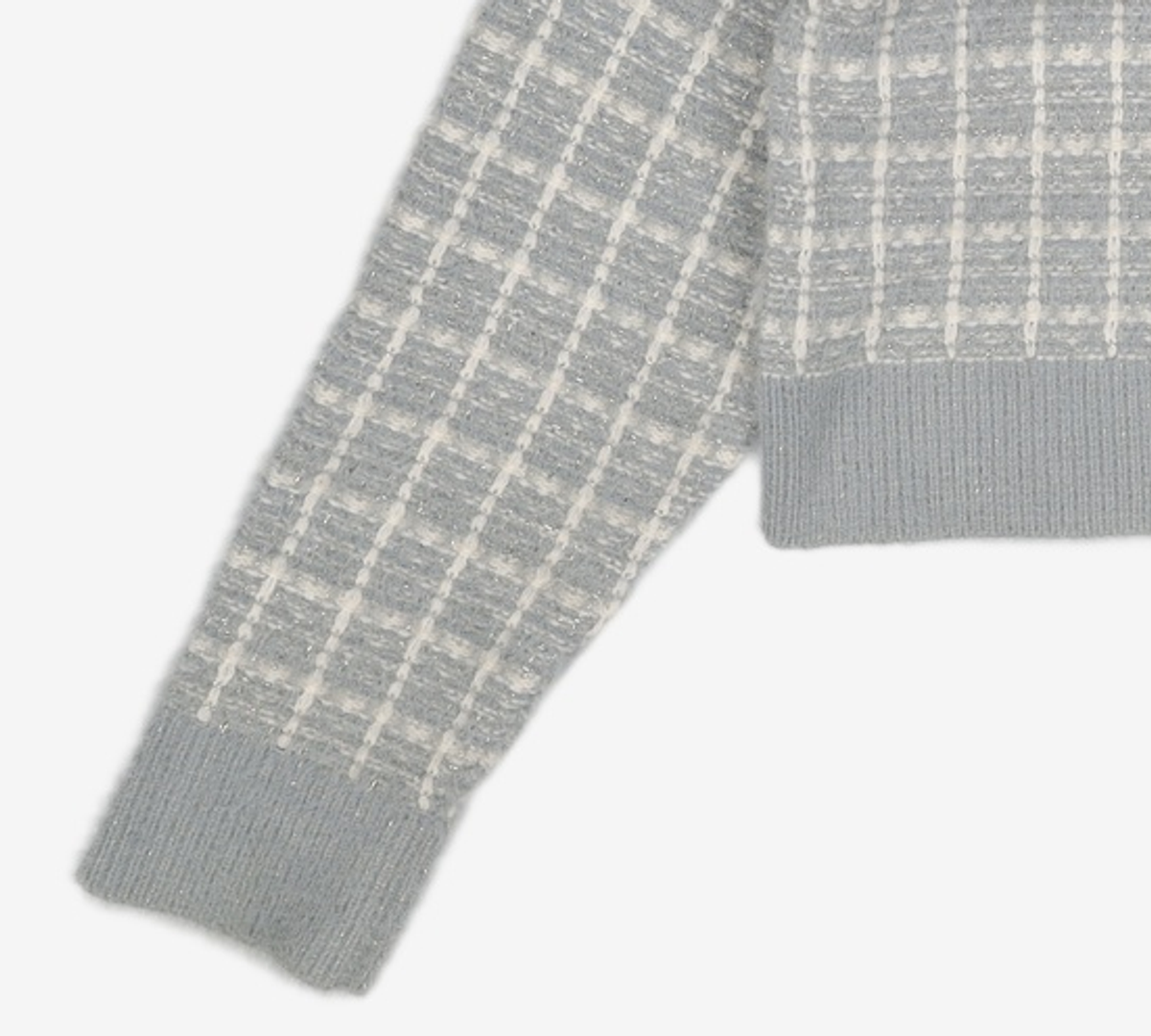 미쏘(MIXXO) 크롭 트위드 배색 가디건 MIWCKBV61T L