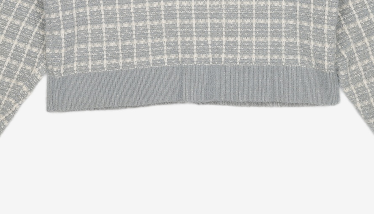 미쏘(MIXXO) 크롭 트위드 배색 가디건 MIWCKBV61T L