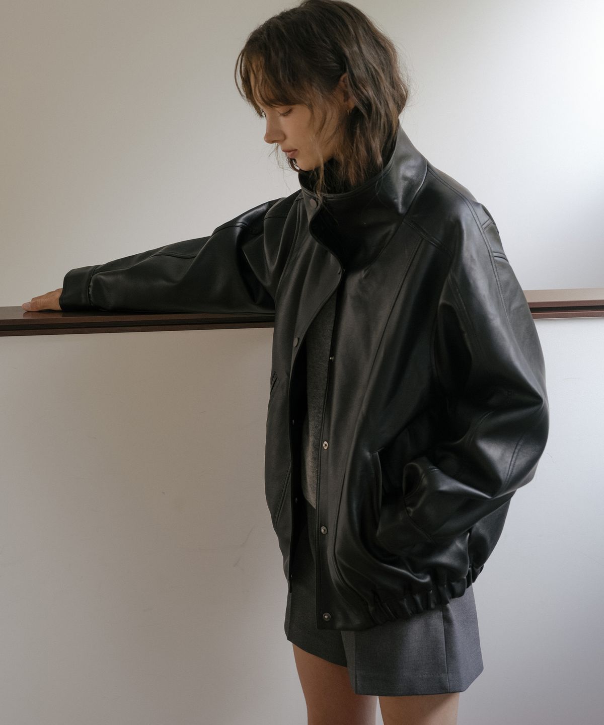 틸아이다이(TILL I DIE) Leather quilting high neck blouson [TIFA06LE01]_Black