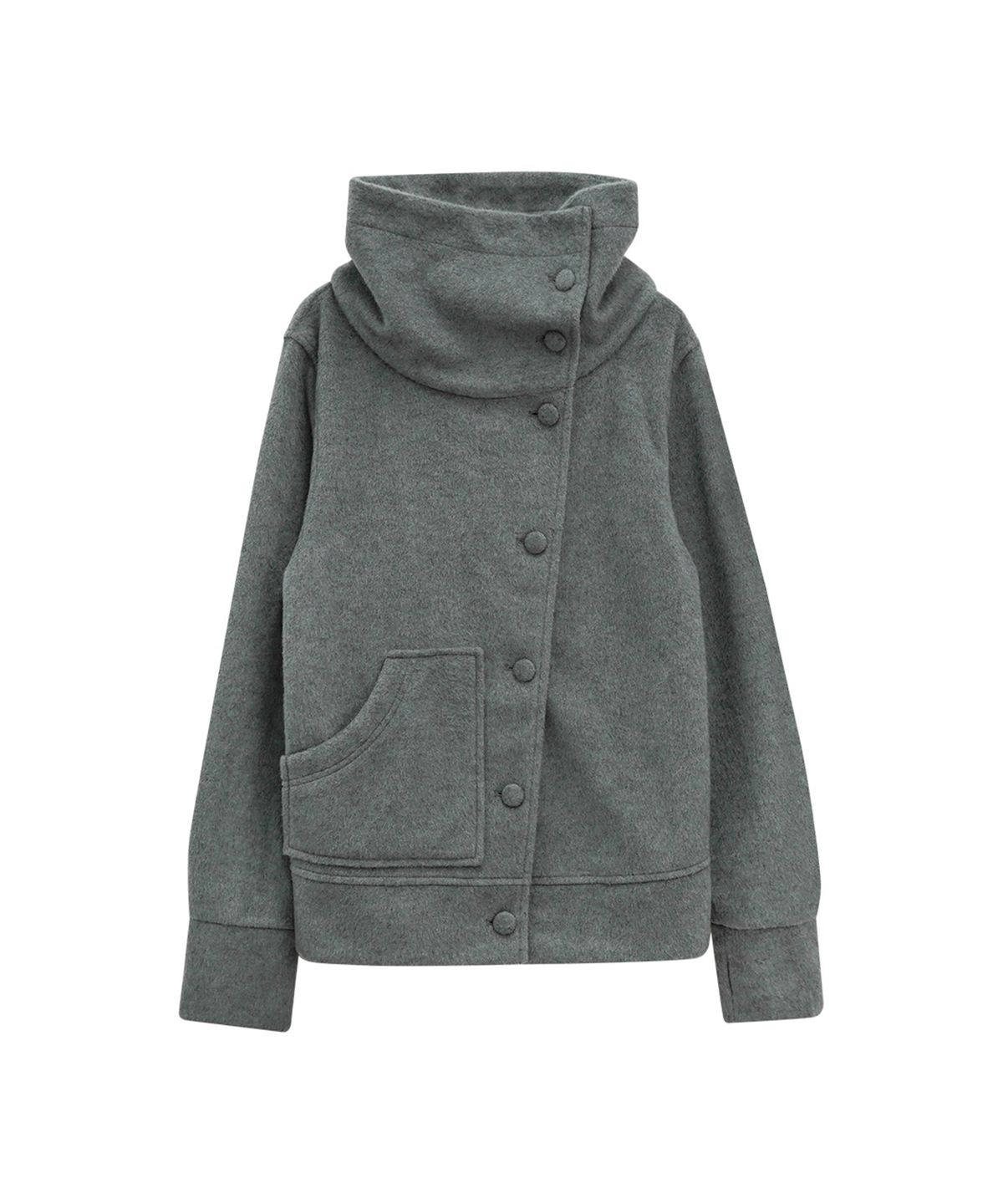 지도트(JIDOT) 2-WAY HIGH NECK SNAP HOOD JACKET GRAY