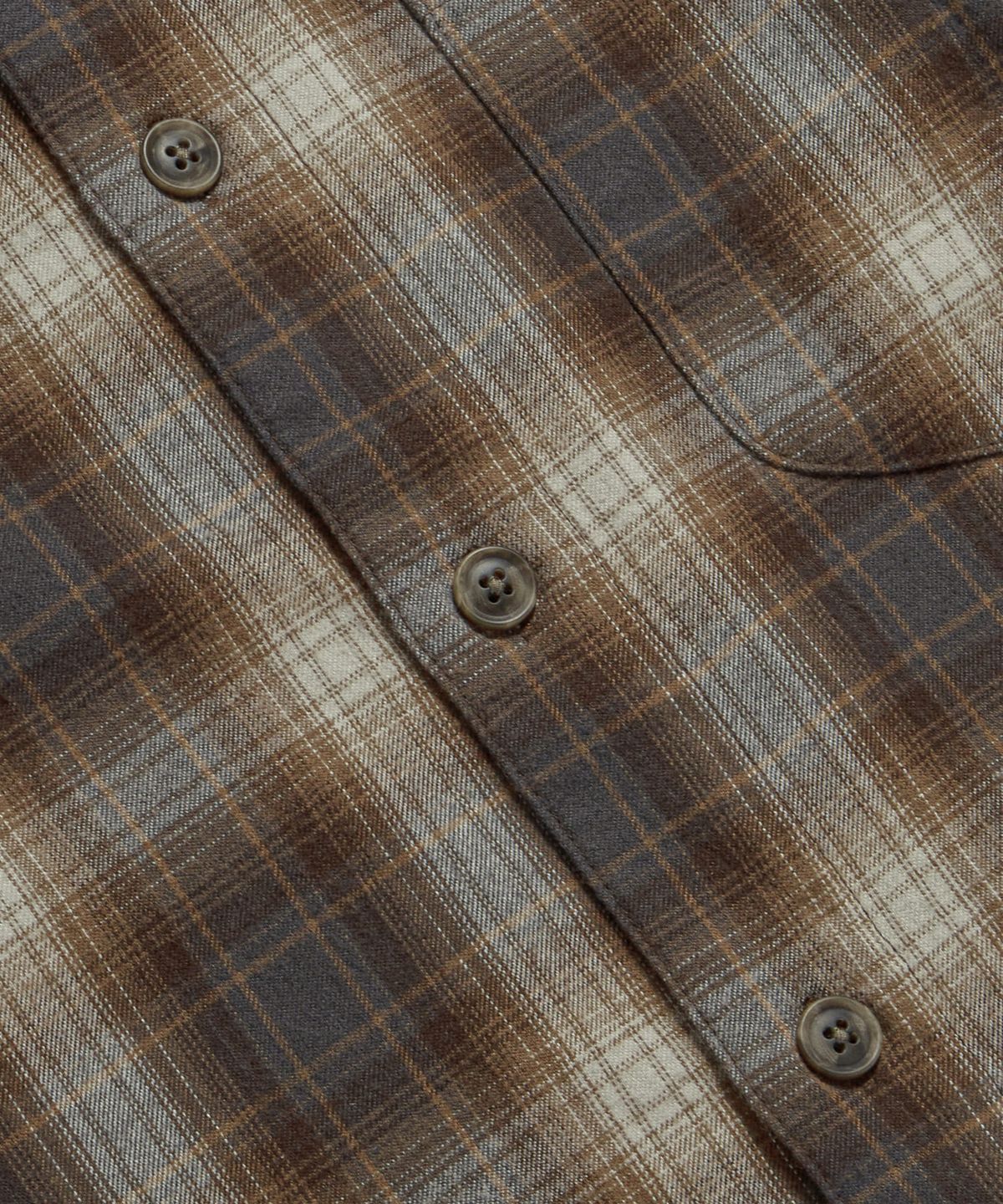 에스피오나지(ESPIONAGE) Cropped Big Pocket Check Shirt Brown