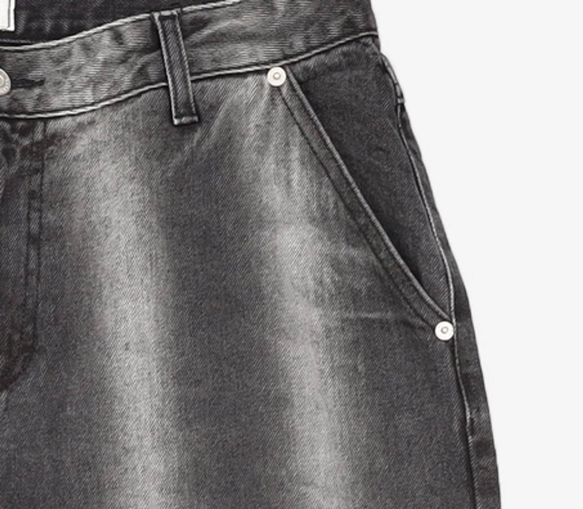 크리틱(CRITIC) Stripe Washing Denim Pants Black L