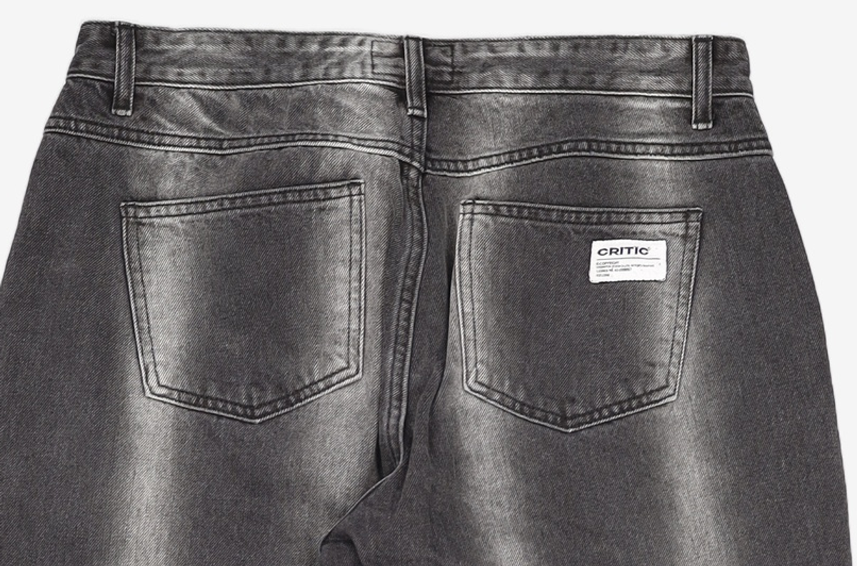 크리틱(CRITIC) Stripe Washing Denim Pants Black L