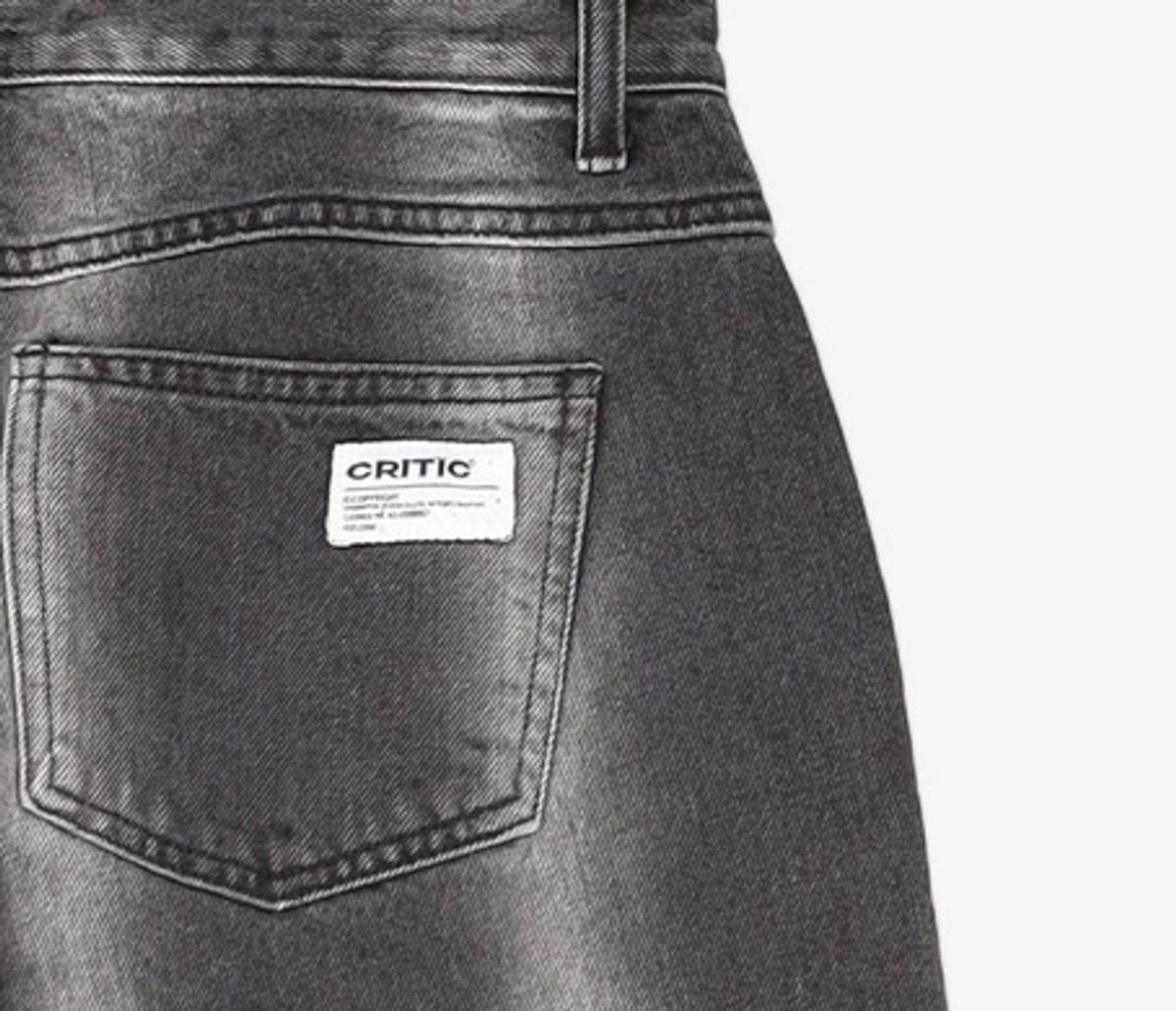 크리틱(CRITIC) Stripe Washing Denim Pants Black L