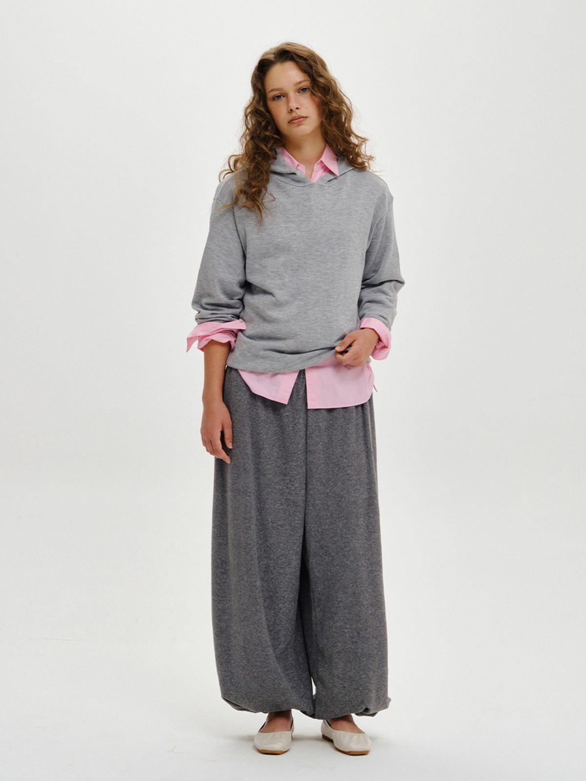 플리즈프로젝트(PLZPROJECT) LOOSE HOOD KNIT, GRAY