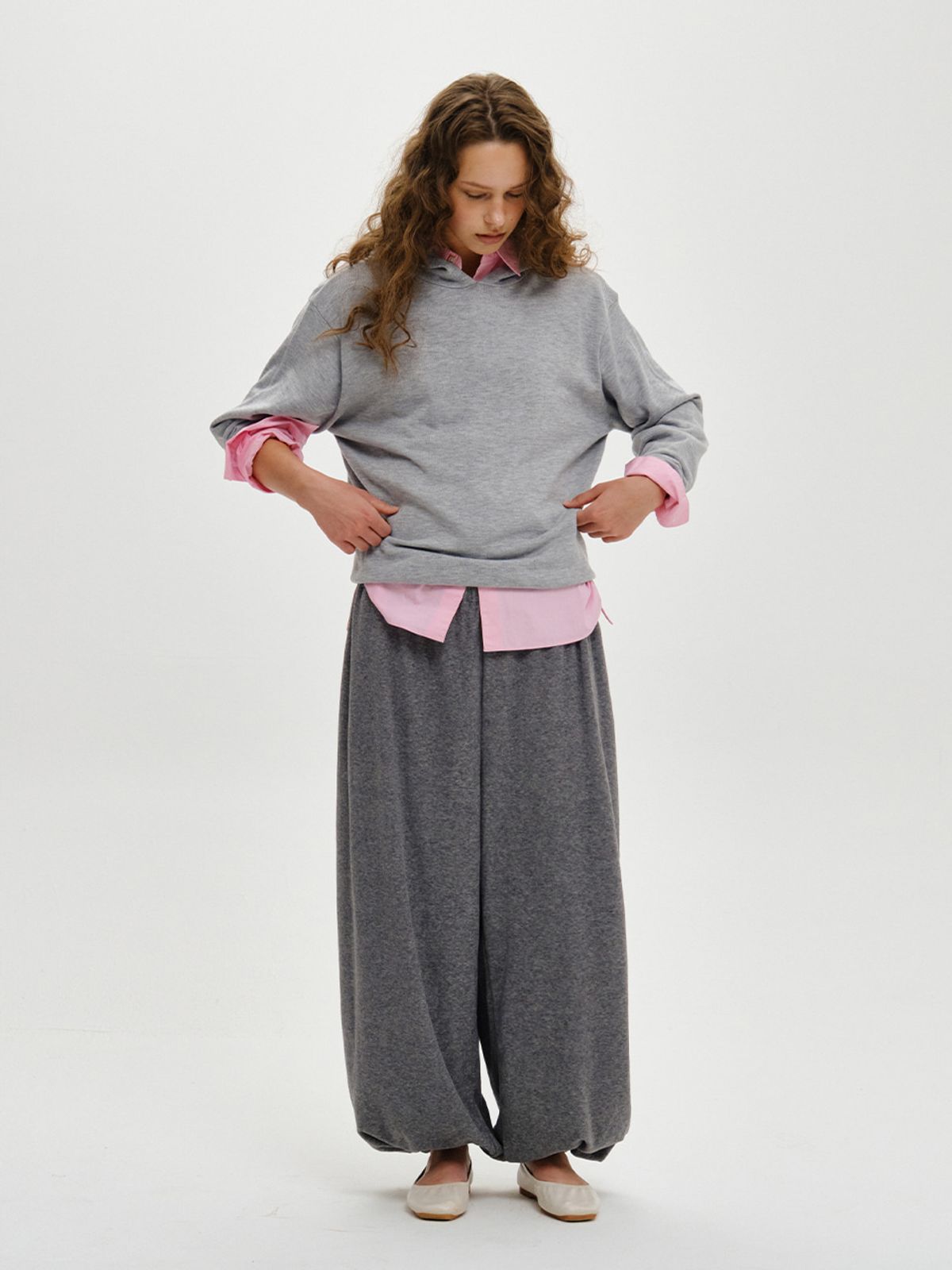 플리즈프로젝트(PLZPROJECT) LOOSE HOOD KNIT, GRAY