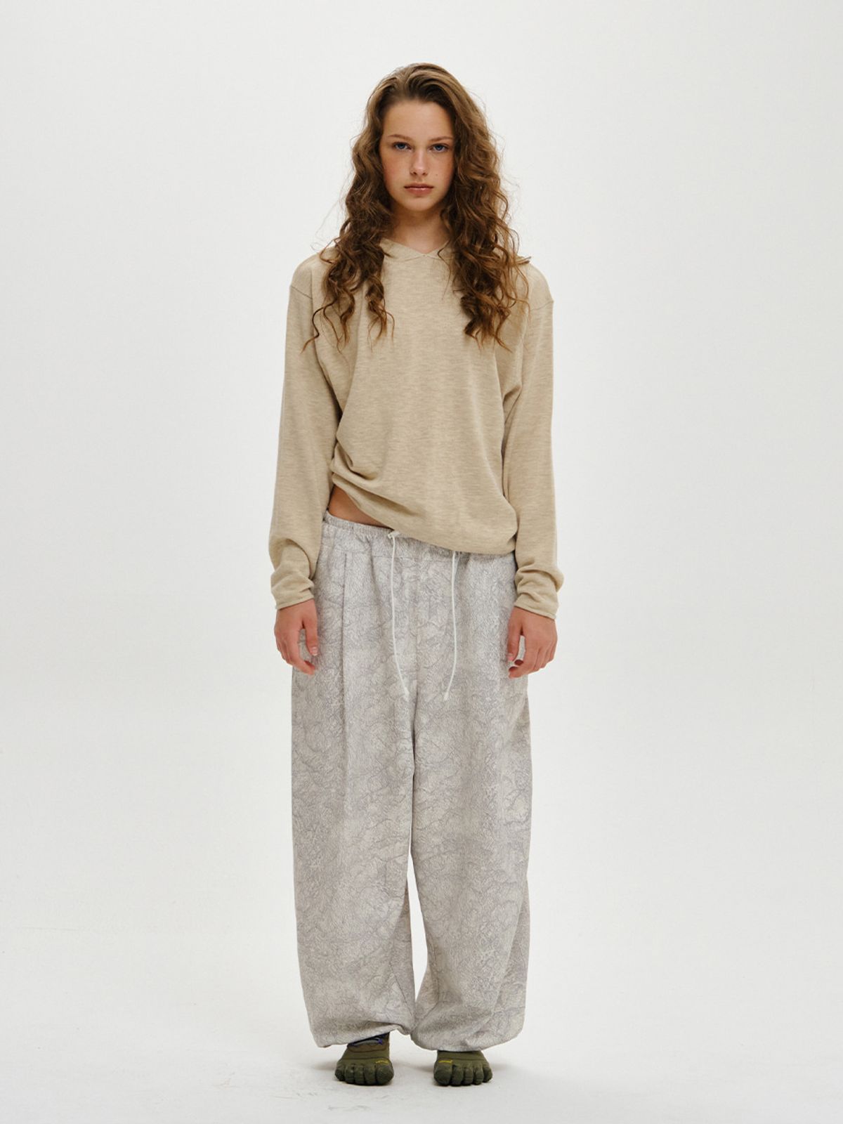 플리즈프로젝트(PLZPROJECT) LOOSE HOOD KNIT, BEIGE