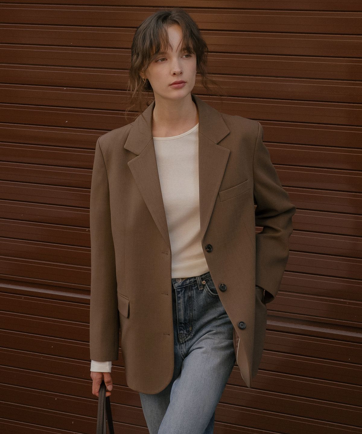 틸아이다이(TILL I DIE) Wool blend tailored jacket [TIFA06JK04]_Charcoal