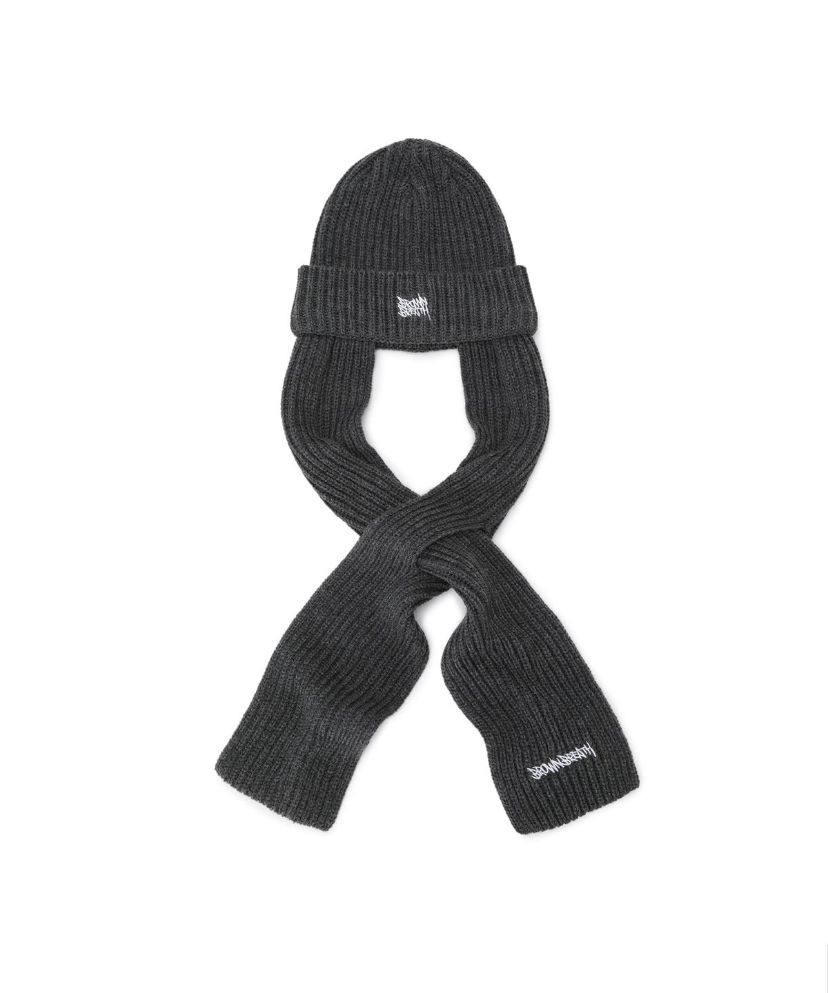 브라운브레스 키즈(BROWNBREATH KIDS) KIDS TAG MUFFLER BEANIE - CHARCOAL