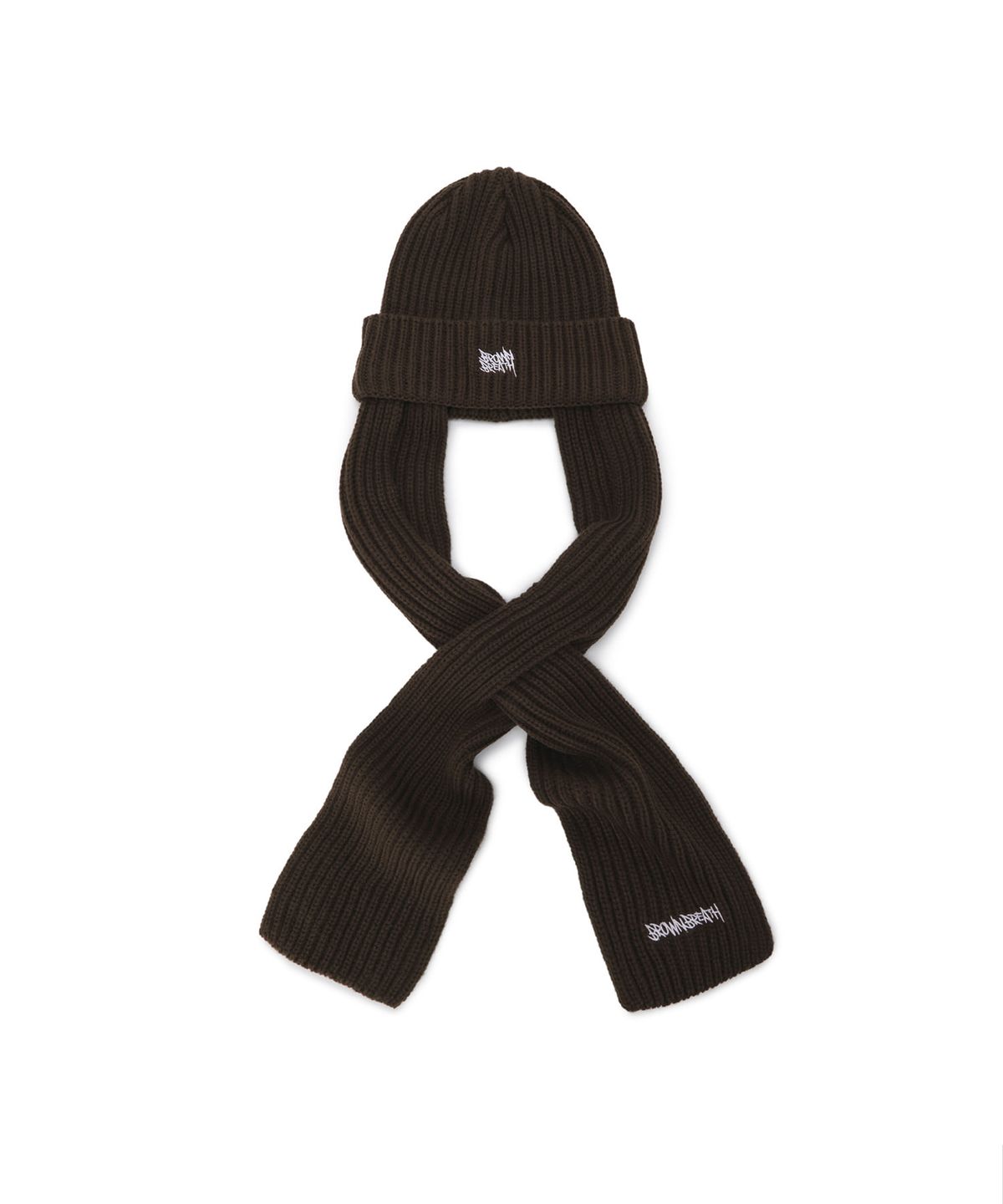 브라운브레스 키즈(BROWNBREATH KIDS) KIDS TAG MUFFLER BEANIE - BROWN