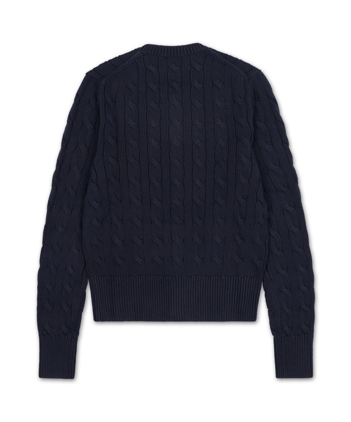 폴로 랄프 로렌(POLO RALPH LAUREN) 케이블 니트 코튼 크루넥 카디건-블루
