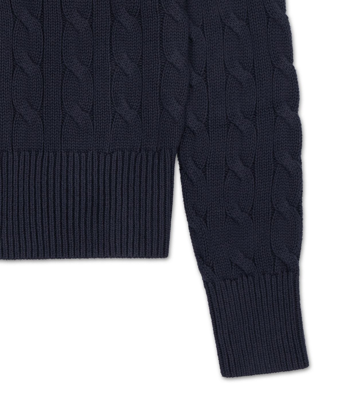 폴로 랄프 로렌(POLO RALPH LAUREN) 케이블 니트 코튼 크루넥 카디건-블루