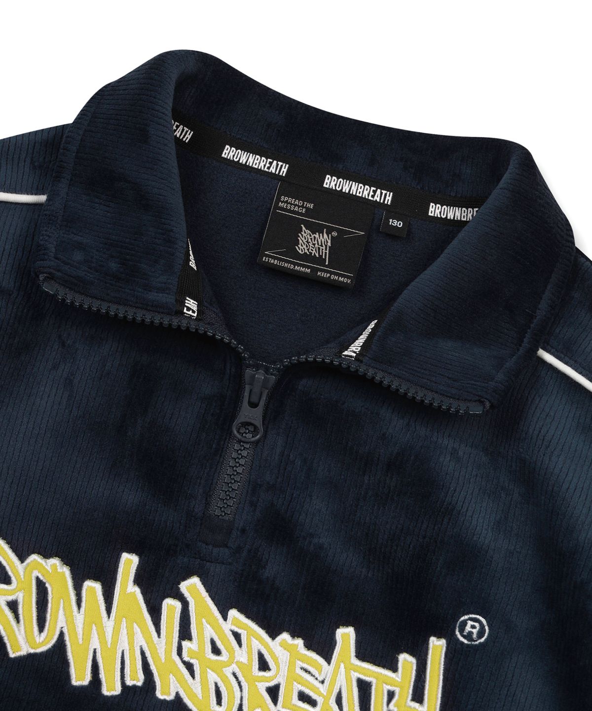 브라운브레스 키즈(BROWNBREATH KIDS) KIDS CORDUROY HALF ZIP UP - NAVY