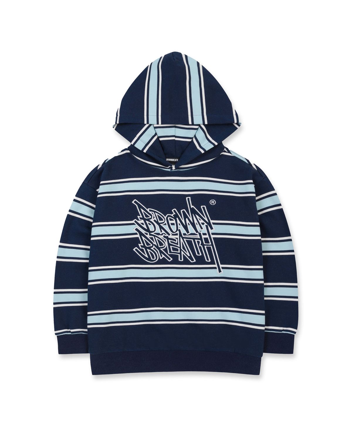 브라운브레스 키즈(BROWNBREATH KIDS) KIDS STRIPE HOODIE - NAVY