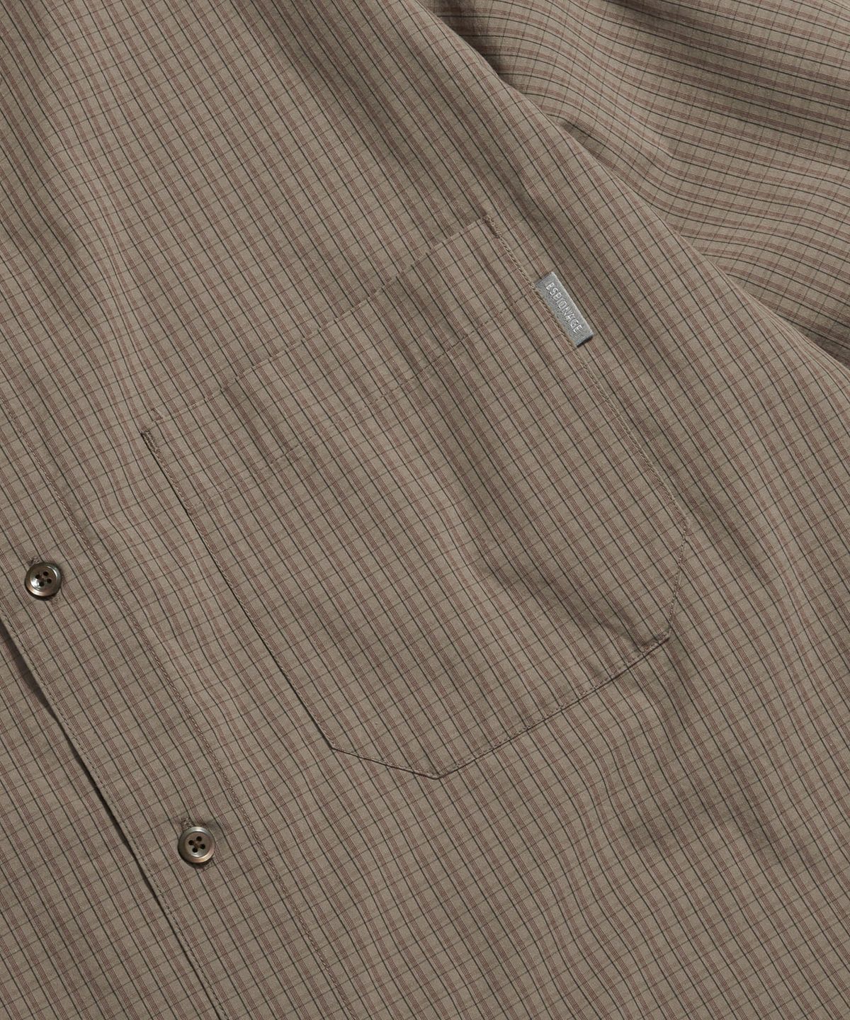 에스피오나지(ESPIONAGE) Multi Check Cropped Shirt Brown