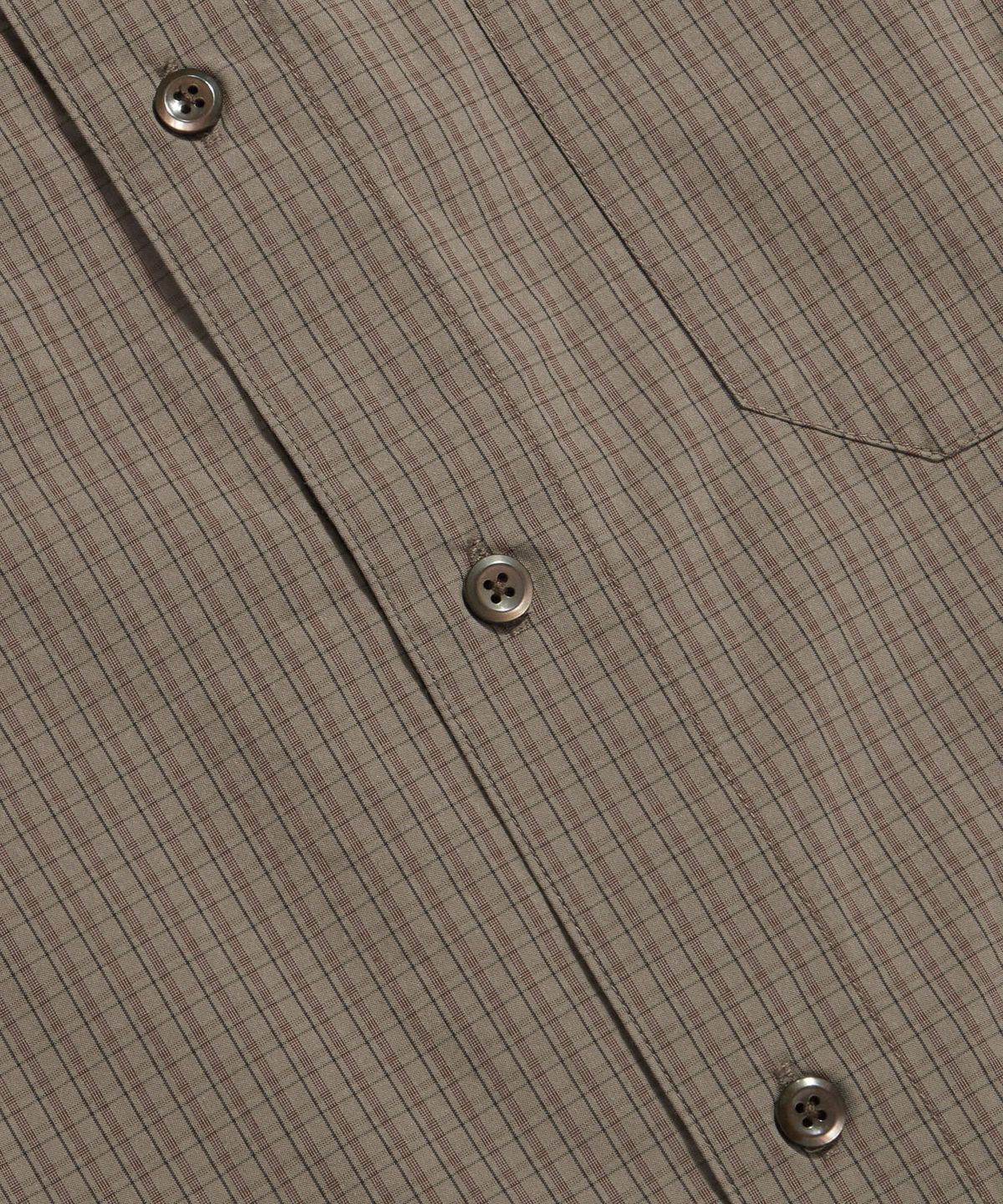 에스피오나지(ESPIONAGE) Multi Check Cropped Shirt Brown