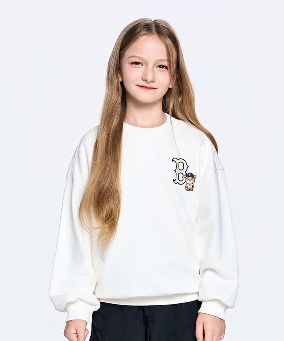 엠엘비 키즈(MLB KIDS) 스포티브 라이크 프렌즈 빅럭스 맨투맨 BOS (Cream)