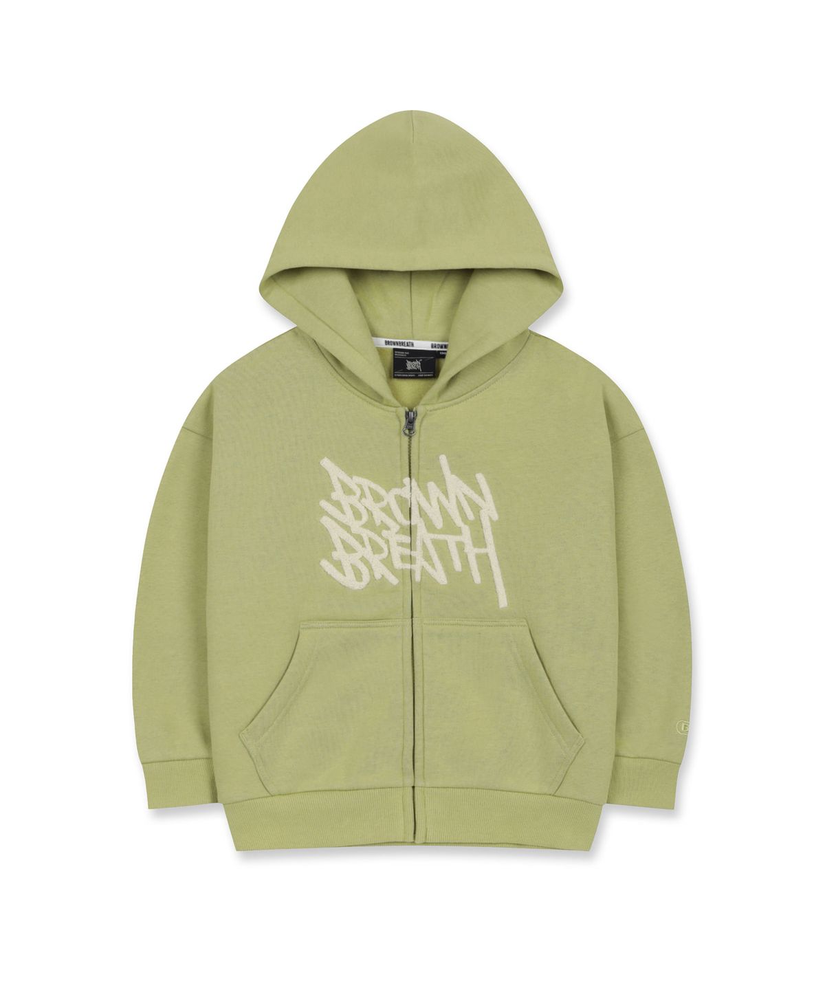 브라운브레스 키즈(BROWNBREATH KIDS) KIDS BRUSHED TAG HOOD ZIP UP(기모) - OLIVE