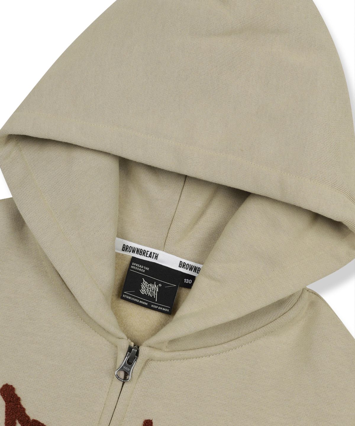브라운브레스 키즈(BROWNBREATH KIDS) KIDS BRUSHED TAG HOOD ZIP UP(기모) - BEIGE