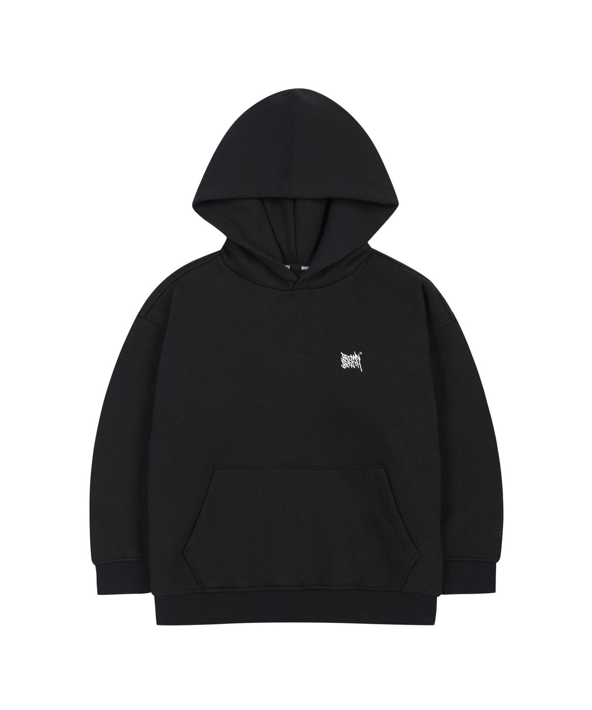 브라운브레스 키즈(BROWNBREATH KIDS) KIDS BRUSHED TAG HOODIE(기모) - BLACK