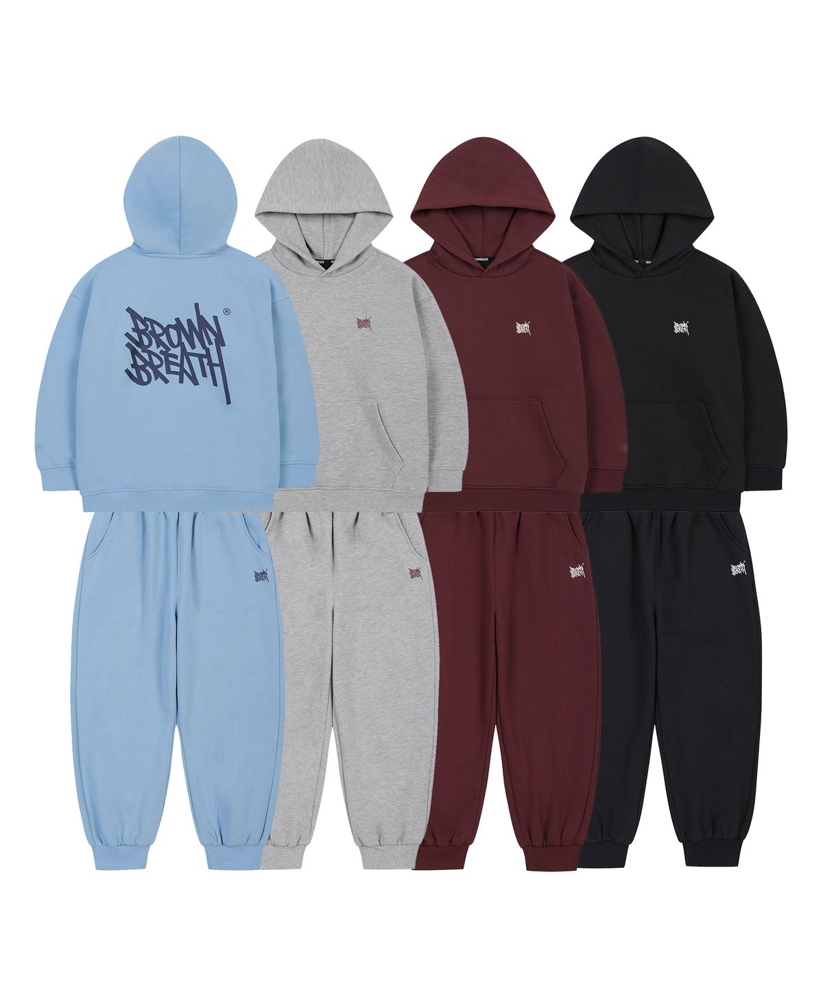 브라운브레스 키즈(BROWNBREATH KIDS) KIDS BRUSHED TAG HOODIE SETUP(기모) - 4COLOR