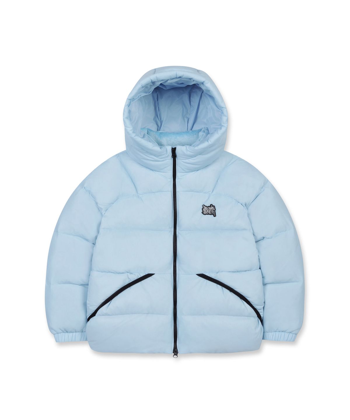 브라운브레스 키즈(BROWNBREATH KIDS) KIDS TAG HOODIE PUFFER DOWN JUMPER - BLUE